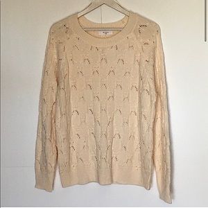 ELODIE Women’s Ivory Cable Knit Sweater